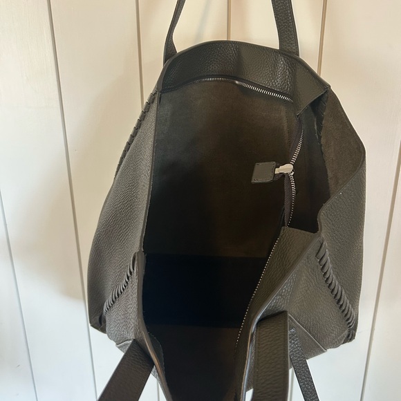 All Saints moss green leather tote with top zipper, pouch and original dust bag - Picture 10 of 17